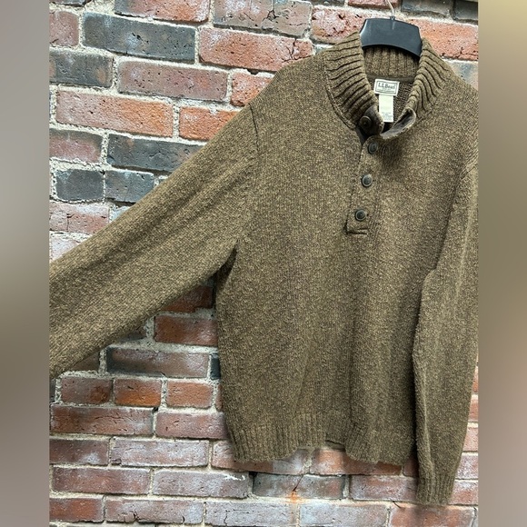 L.L Bean Cotton Knit Oversized Sweater Large - Picture 3 of 5